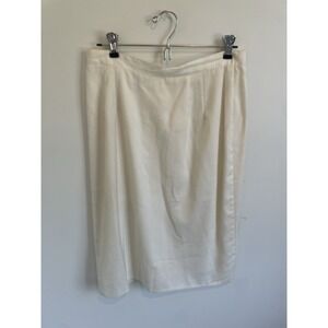 Vintage Ivory White Briggs‎ High Waisted Midi Skirt Size 28" / 12 Classic